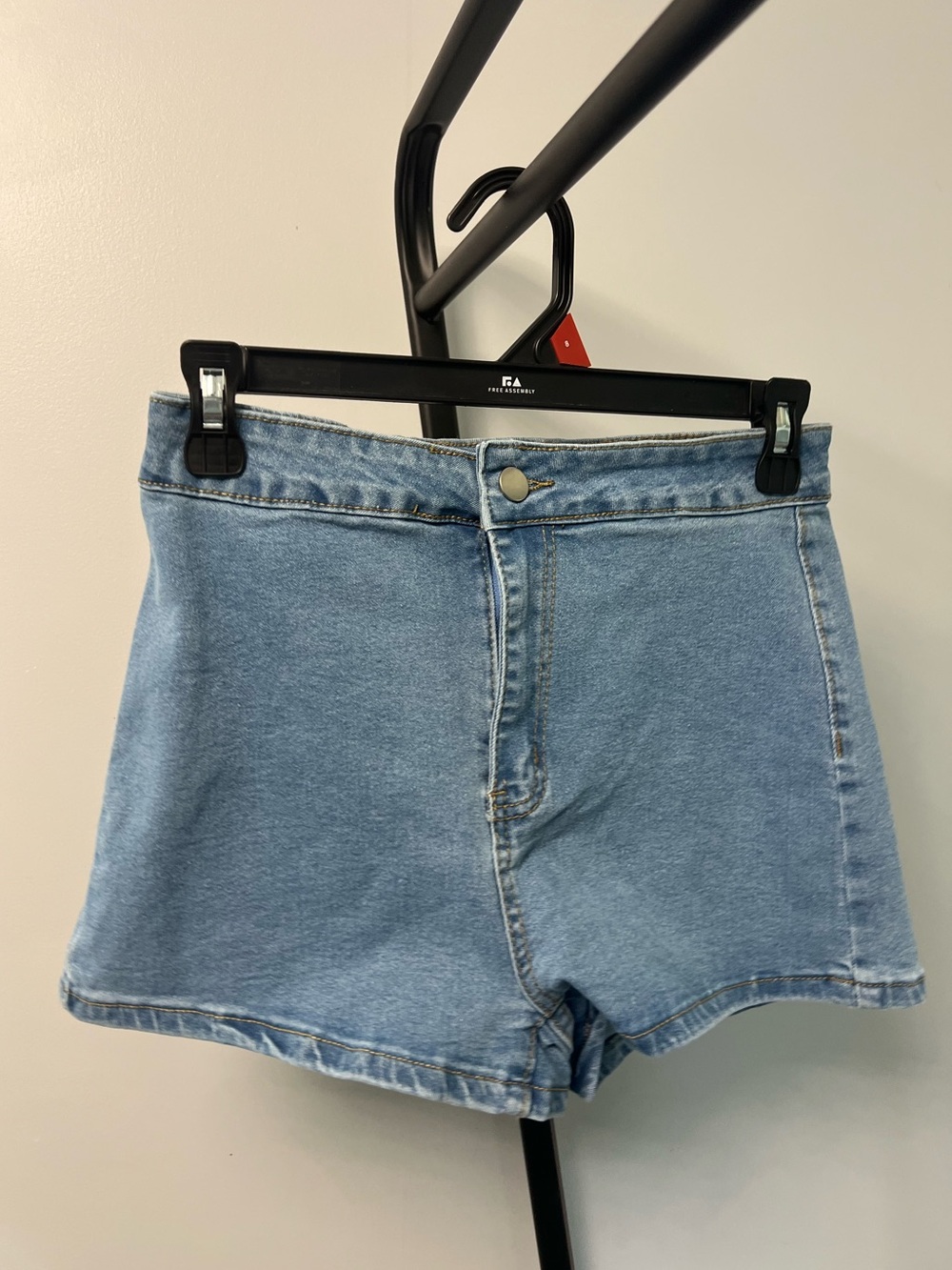 Light Blue High-Waist Denim Shorts